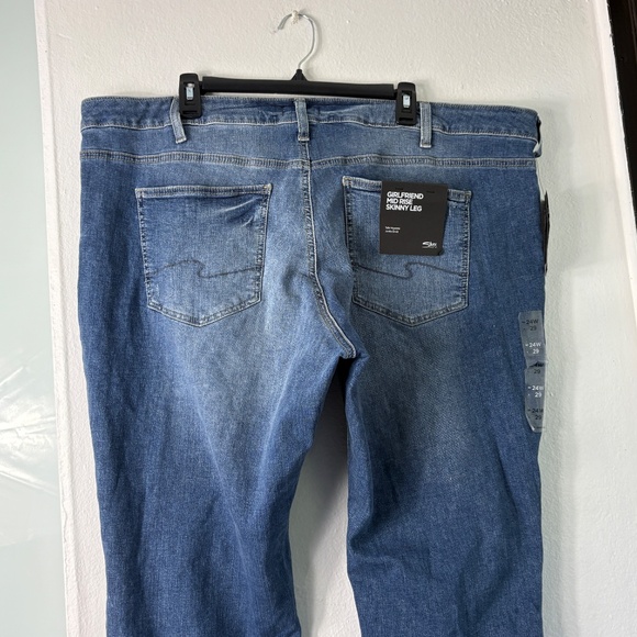 Silver Jeans Co. NWT Plus Size Girlfriend Mid Rise Skinny Jeans 24W Distressed - Picture 9 of 14